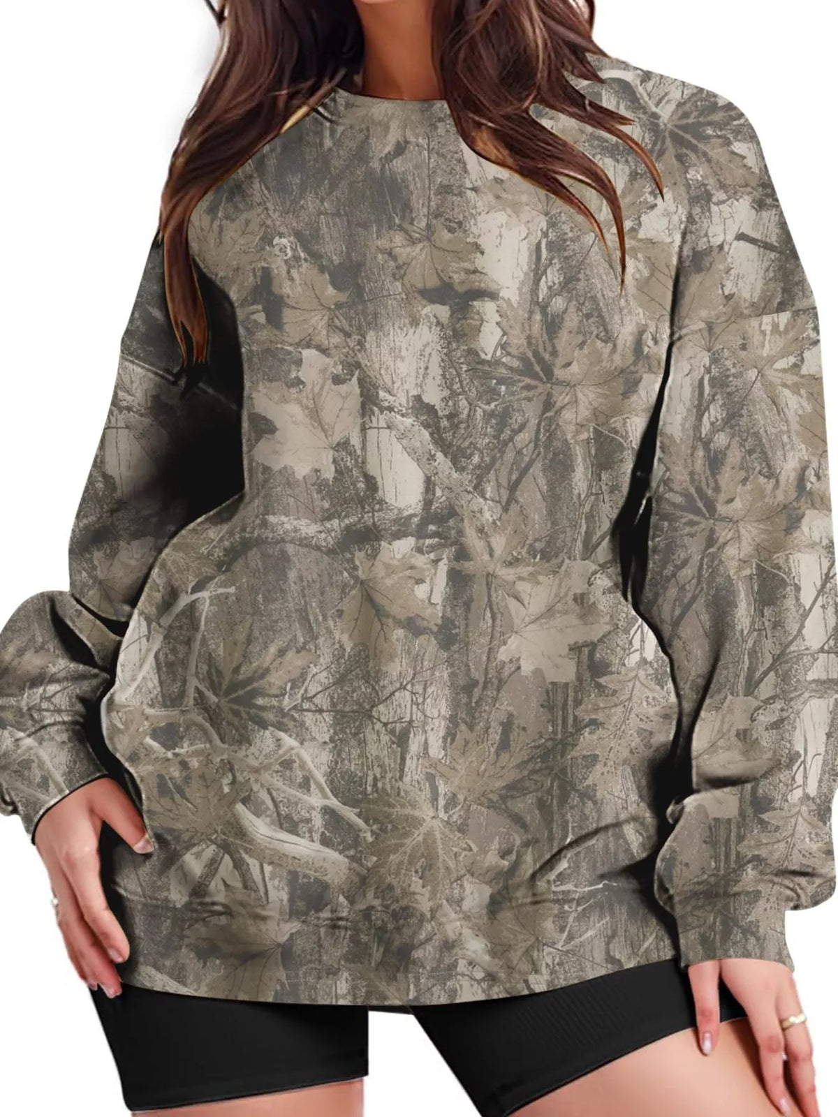 Oversized Printed Crew Neck Sweatshirt (7)