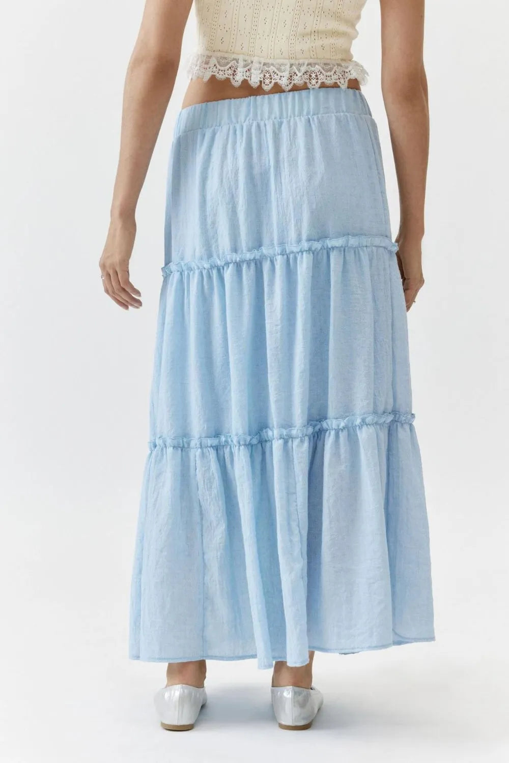 Frill Elastic Waist Skirt (7)