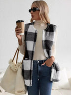 Cozy Plaid Sherpa Vest Coat (16)
