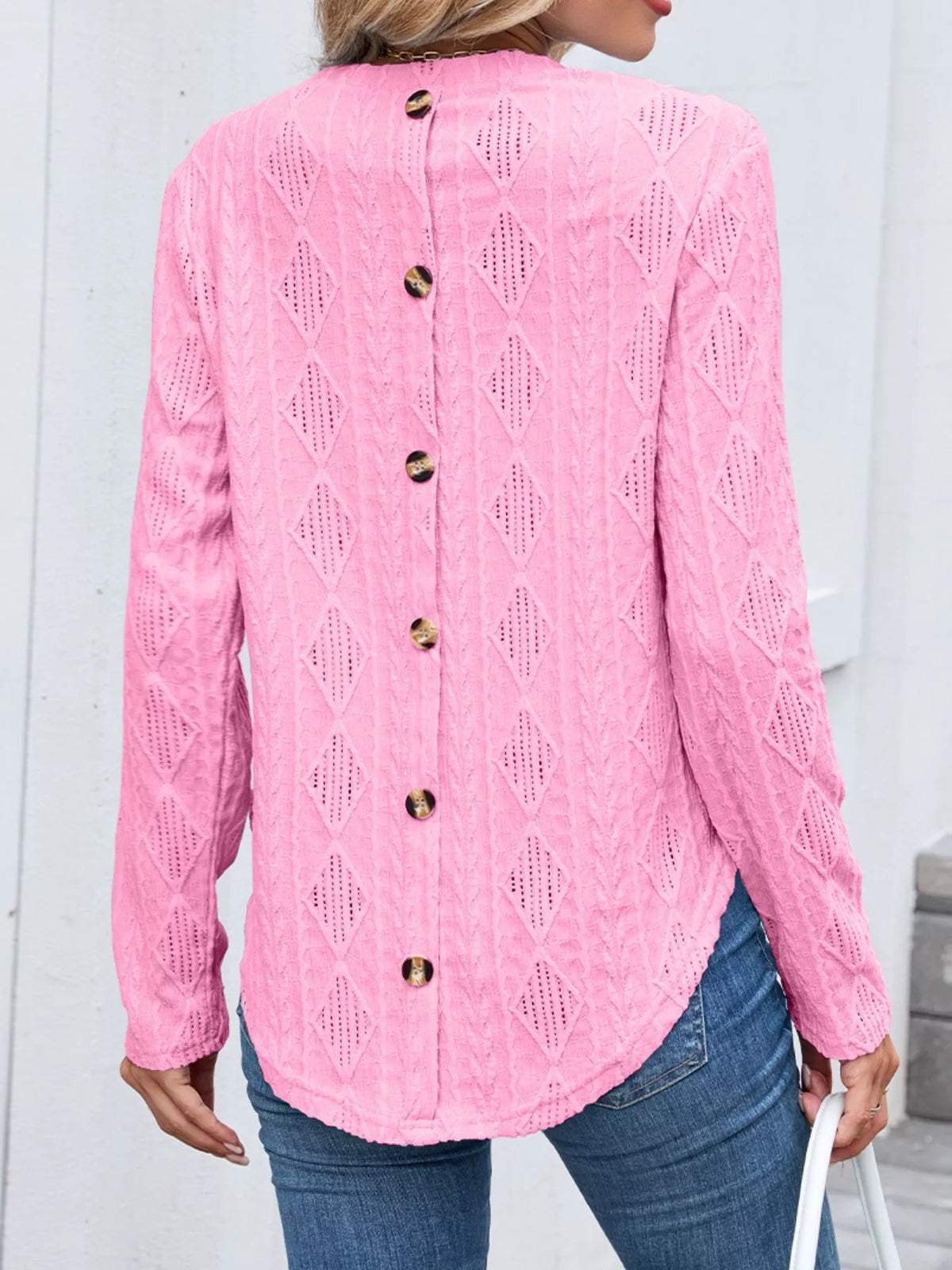 Openwork Textured Long Sleeve Top (27)