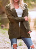 Cable-knit Open Front Long Sleeve Cardigan