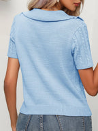 Cable Knit Short Sleeve Top (13)