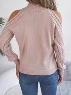 Cold-shoulder Cable Knit Sweater (22)