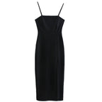 Slim Fit Black Slip Dress Midi variant CJQZ140565601AZ|CJQZ140565602BY|CJQZ140565603CX|CJQZ140565604DW