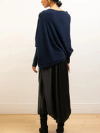 Full Size Boat Neck Batwing Sleeve Knit Top (21)