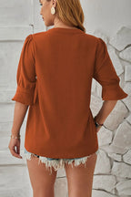 Notched Half Sleeve T-shirt (12)