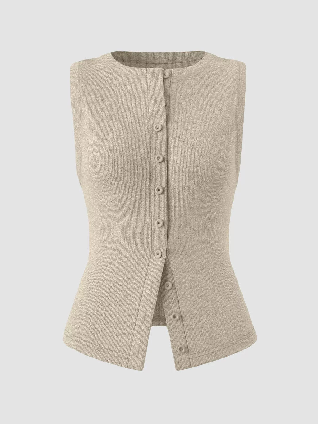 Ribbed Button-front Sleeveless Tank (23)