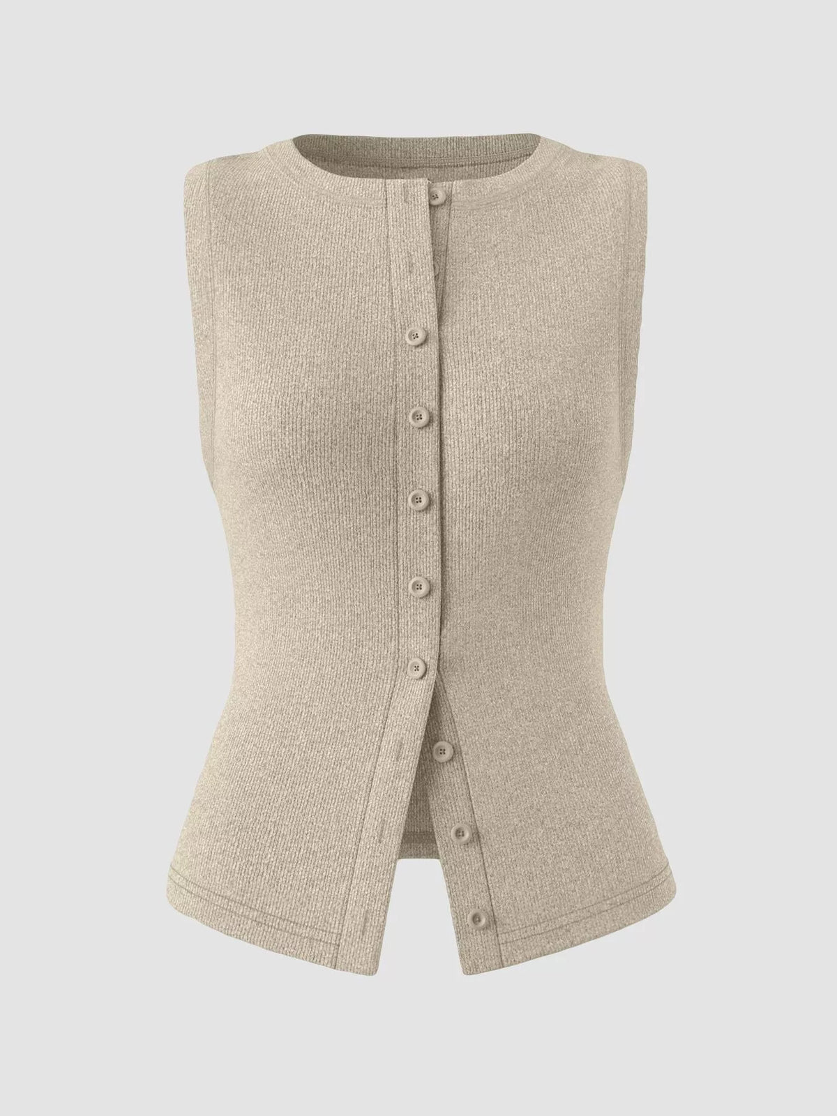 Ribbed Button-front Sleeveless Tank (23)