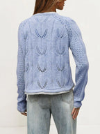 Hollow-out Knit Button-down Cardigan (3)