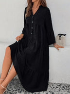Ruffle Hem Button Front Tiered Dress (25)