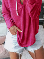Full Size Drawstring Long Sleeve Hoodie Plus (10)