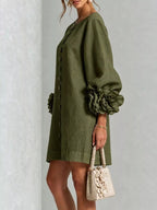 3d Floral 3/4 Sleeve Mini Dress (14)
