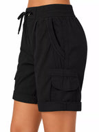 Full Size Drawstring Cargo Shorts Plus (10)