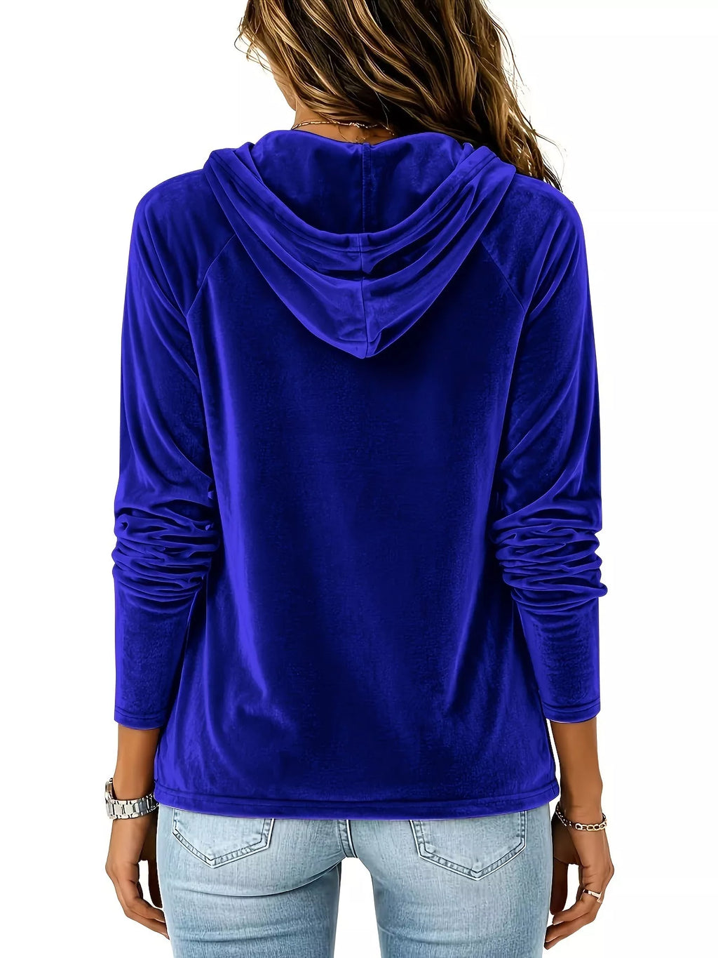Full Size Velvet Drawstring Long Sleeve Hoodie Plus (10)