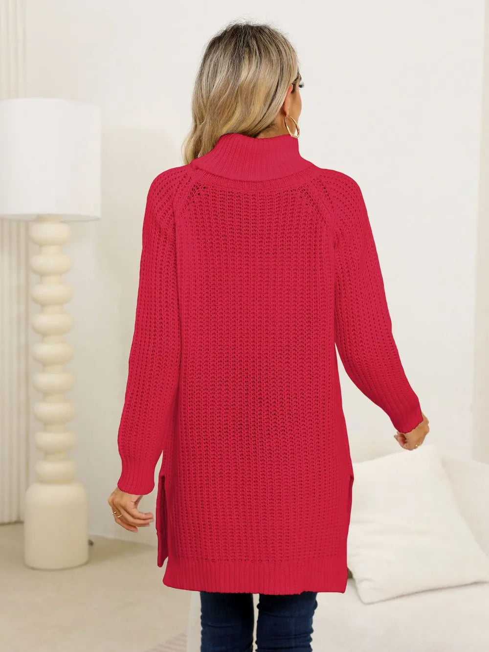 Slit Turtleneck Long Sleeve Sweater (18)