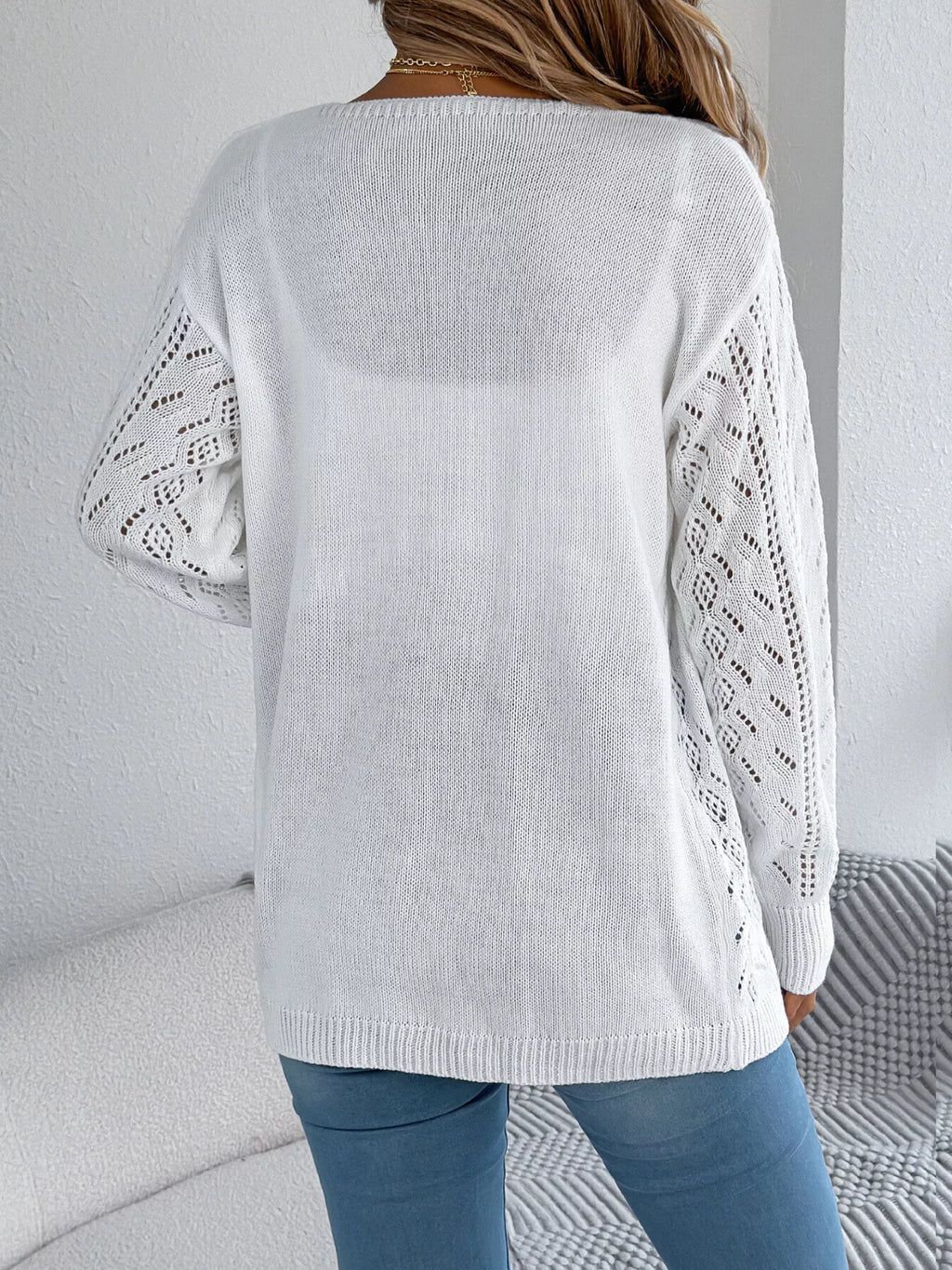Openwork Open Front Cardigan (14)
