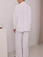 Button Up Long Sleeve Shirt Pants Set (31)