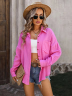 Textured Pocketed Button Up Dropped Shoulder Shirt (11)