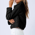 Long Sleeve Collared Neck Sherpa Jacket (3)