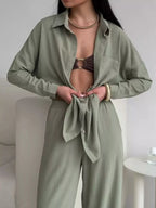 Button Down Shirt Pants Set (8)