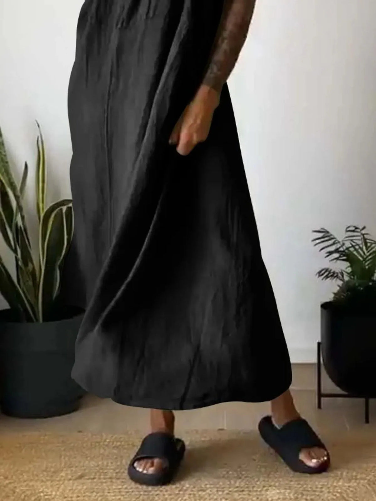 Full Size Ruched Cami Maxi Dress Pockets Plus (14)