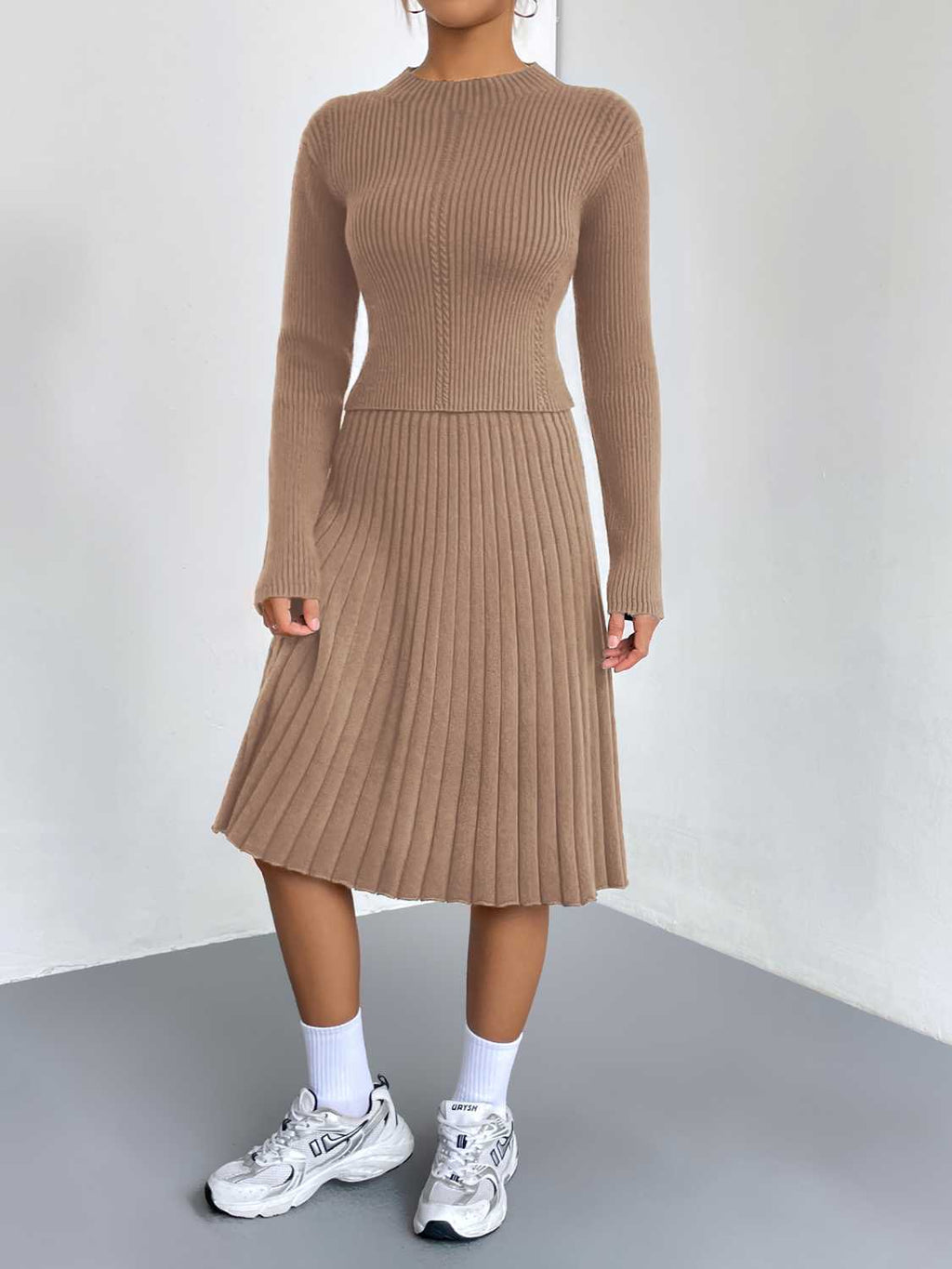 Rib-knit Sweater Skirt Set (12)