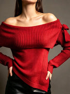 Off-shoulder Ribbed Knit Top (7)