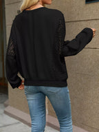Lace Sleeve Crew Neck Sweatshirt (16)