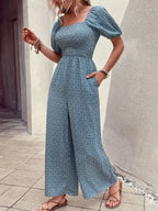 Printed Square Neck Puff Sleeve Jumpsuit (2)