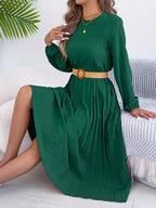 Pleated A-line Midi Dress (8)
