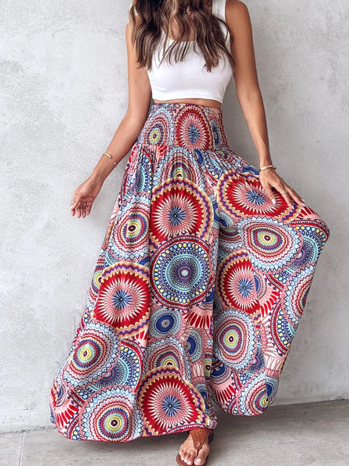 Printed Wide-leg Pants (4)