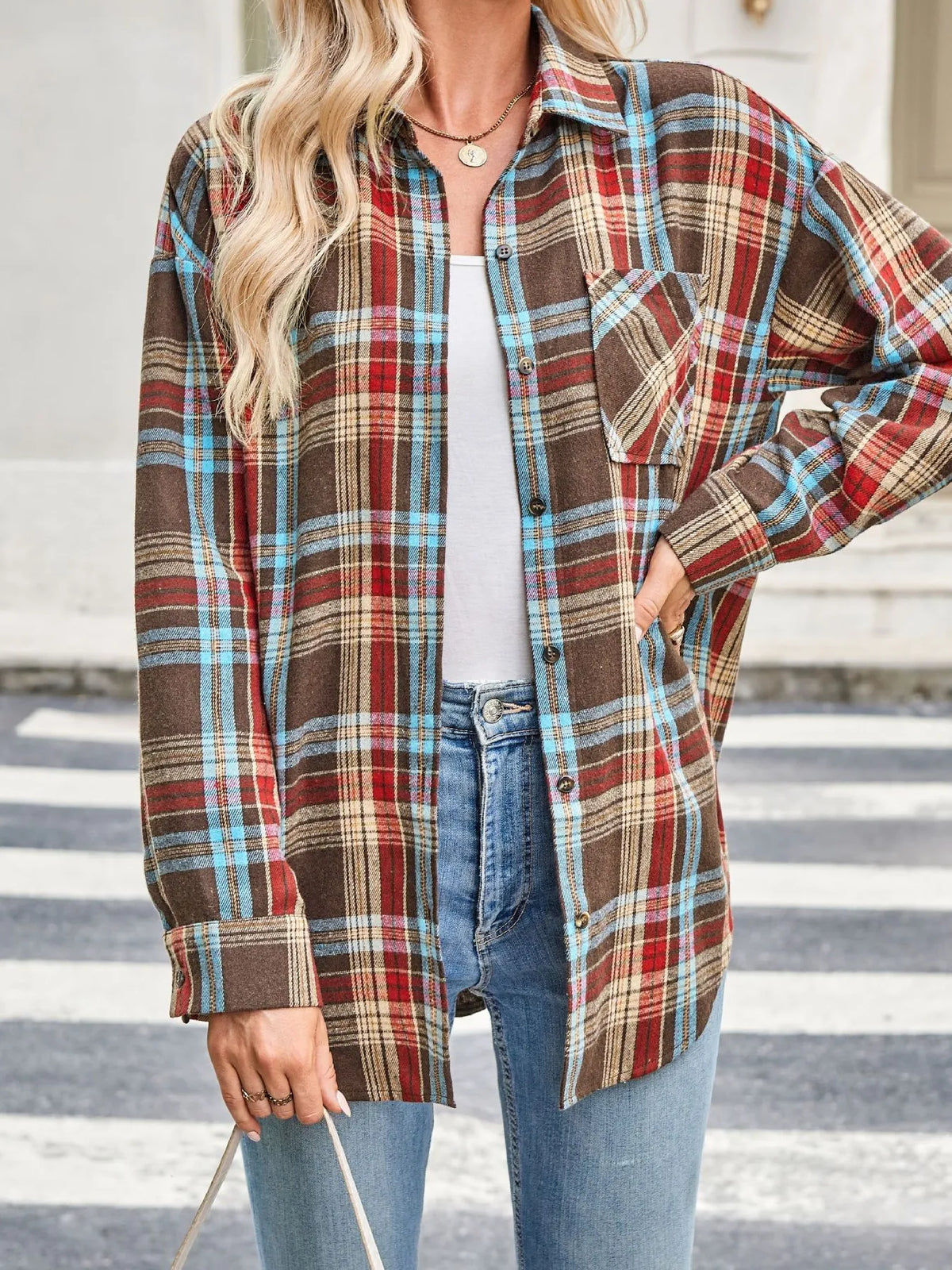 Plaid Button Up Long Sleeve Shirt (4)