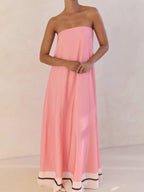 Smocked Printed Tube Maxi Dress (29)