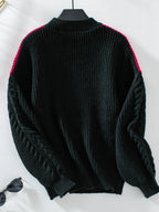 Contrast Round Neck Long Sleeve Sweater (10)