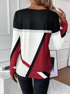 Contrast Round Neck Long Sleeve T-shirt (13)