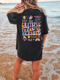 Letter Graphic Round Neck Short Sleeve T-shirt