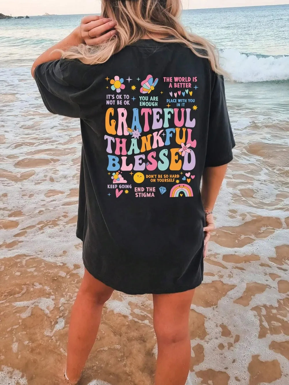 Letter Graphic Round Neck Short Sleeve T-shirt