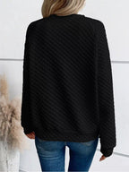 Textured Notched Raglan Sleeve Sweatshirt (3)