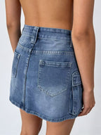 Washed Cargo Denim Skirt (16)