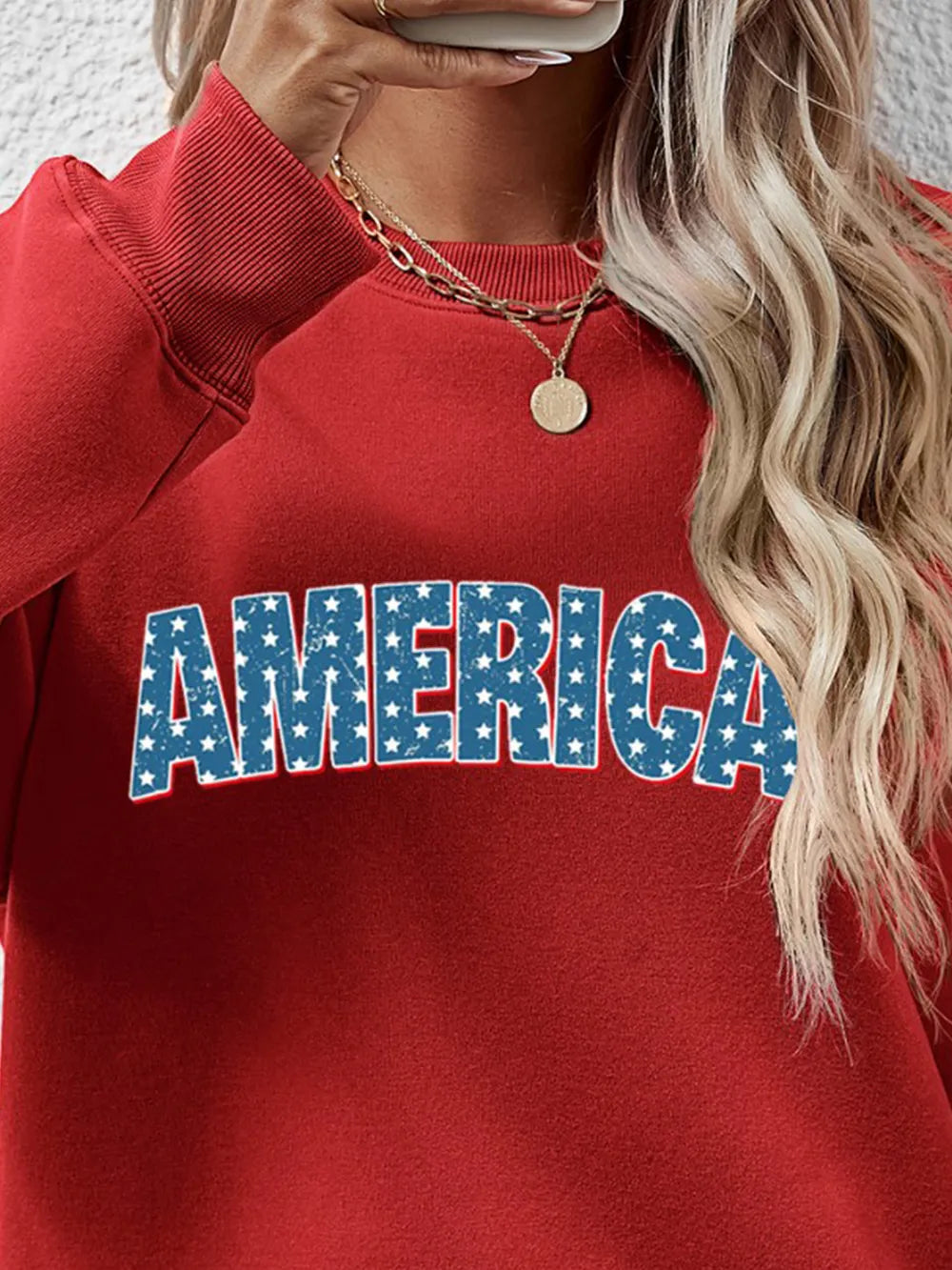 Round Neck Dropped Shoulder Sweatshirt (3)