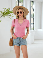 Lace Detail Short Sleeve T-shirt (4)