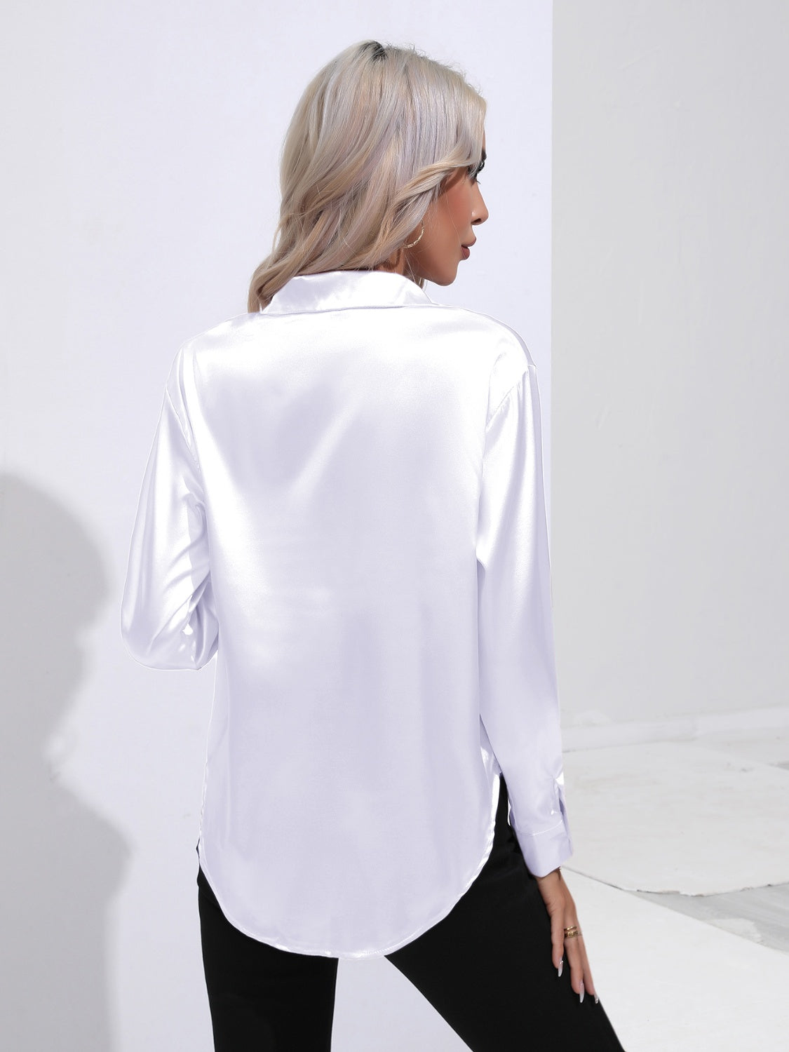 Collared Neck Buttoned Long Sleeve Shirt (18)