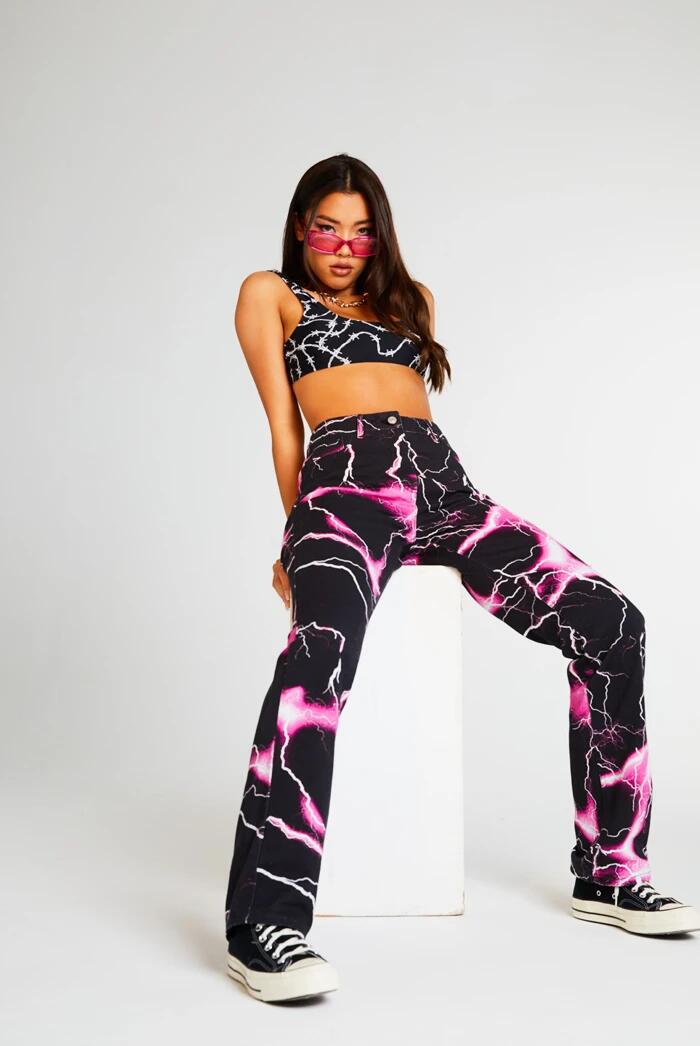 Street Versatile Printed Casual Jeans photo 4