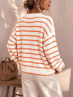 Striped Button-down Knit Cardigan (6)