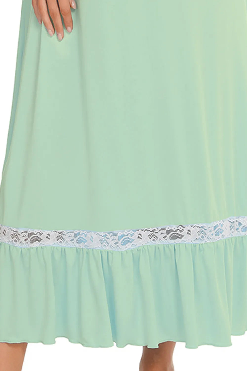 Lace Detail Short Sleeve Lounge Dress (29)