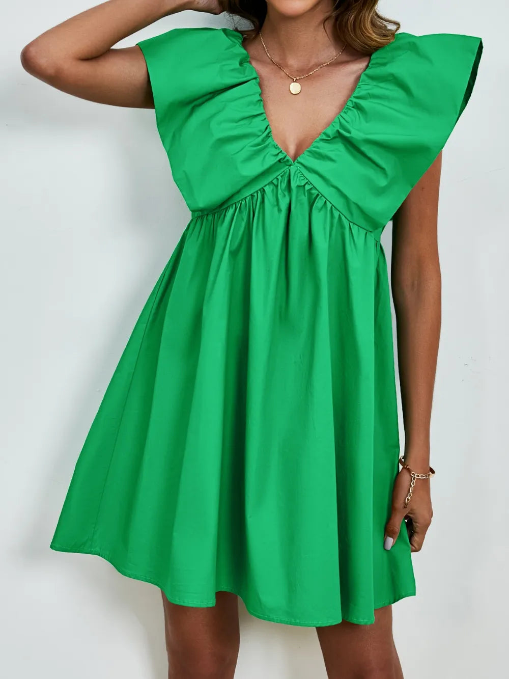 V-neck Cap Sleeve Mini Dress (11)