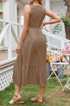 Round Neck Wide Strap Tank Dress (9)