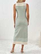 Round Neck Sleeve Midi Knit Dress (11)