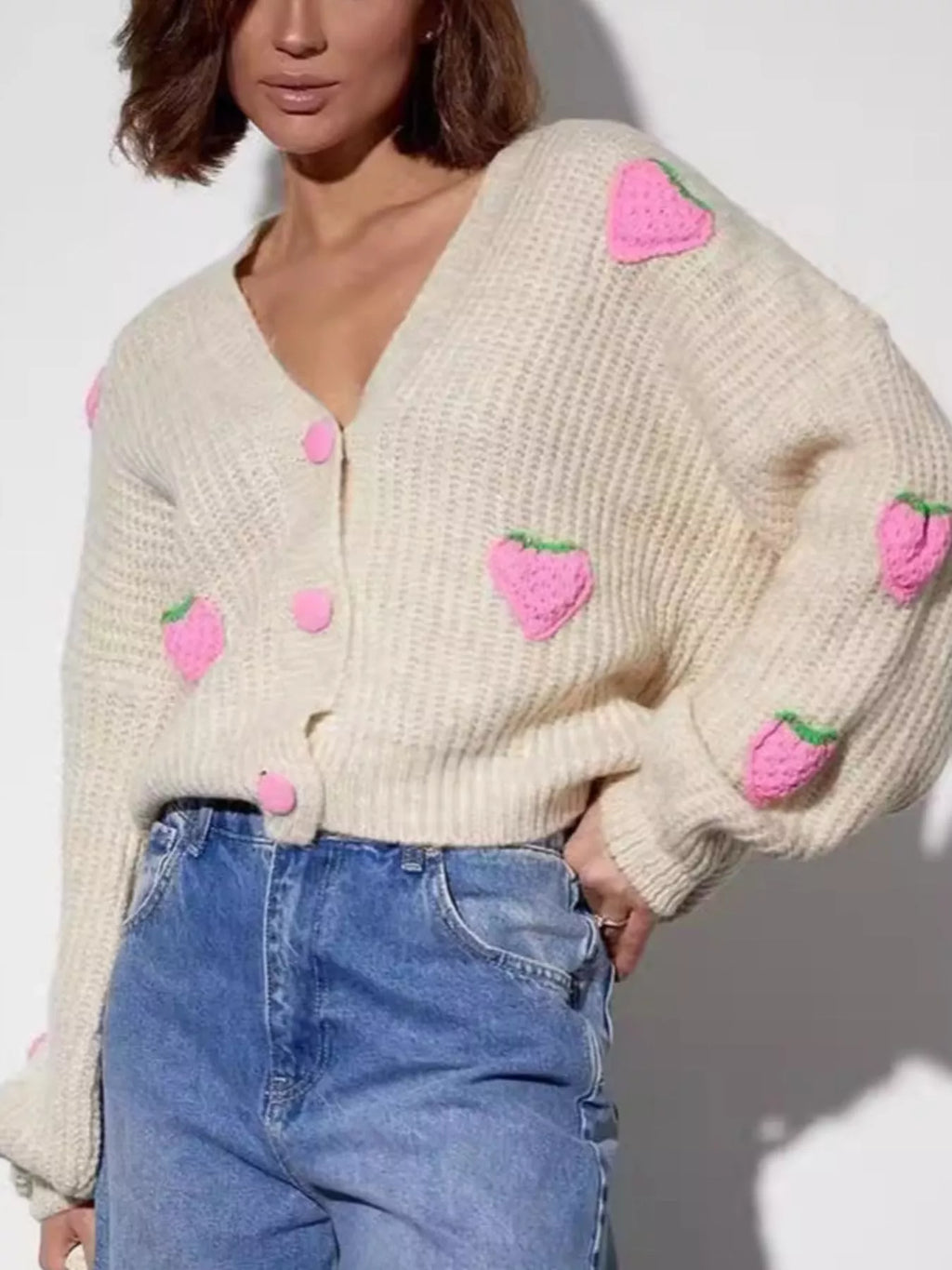 Strawberry Button Down Cardigan (3)