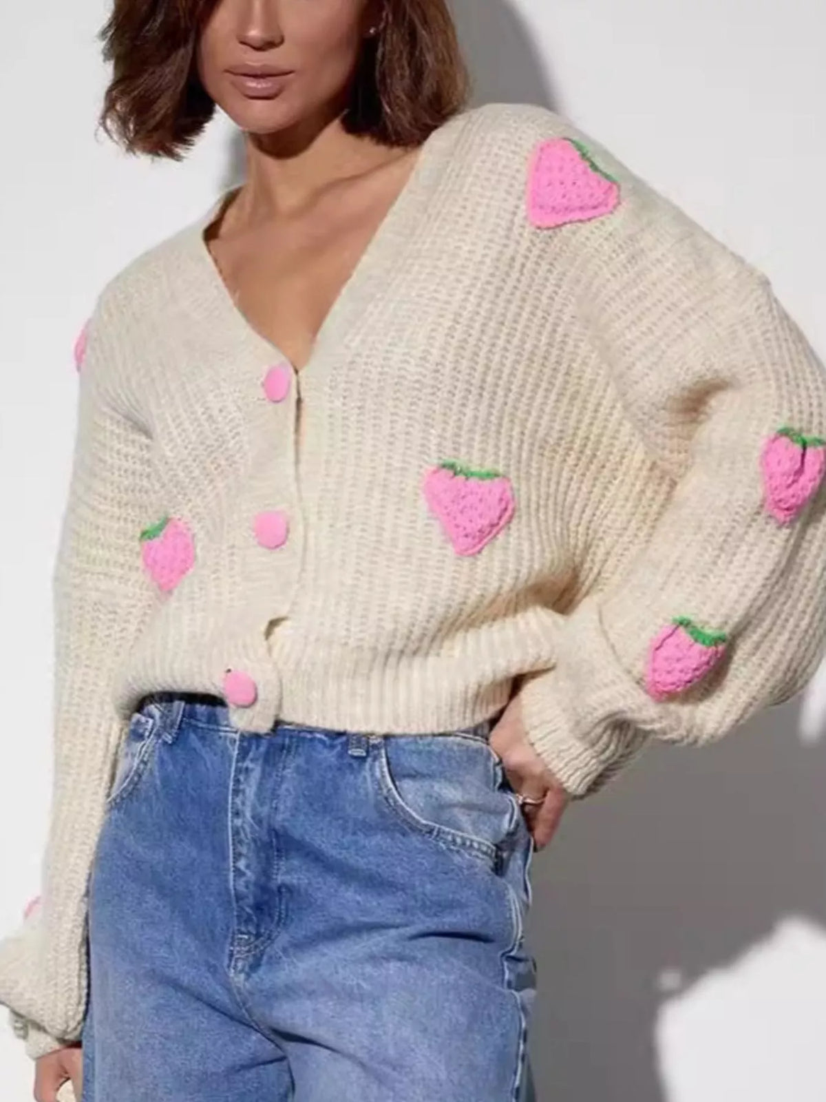 Strawberry Button Down Cardigan (3)